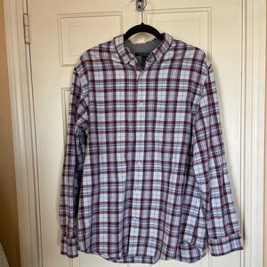 Banana Republic Luxe Flannel Men's Size XL Plaid Long Sleeve Slim Fit Shirt